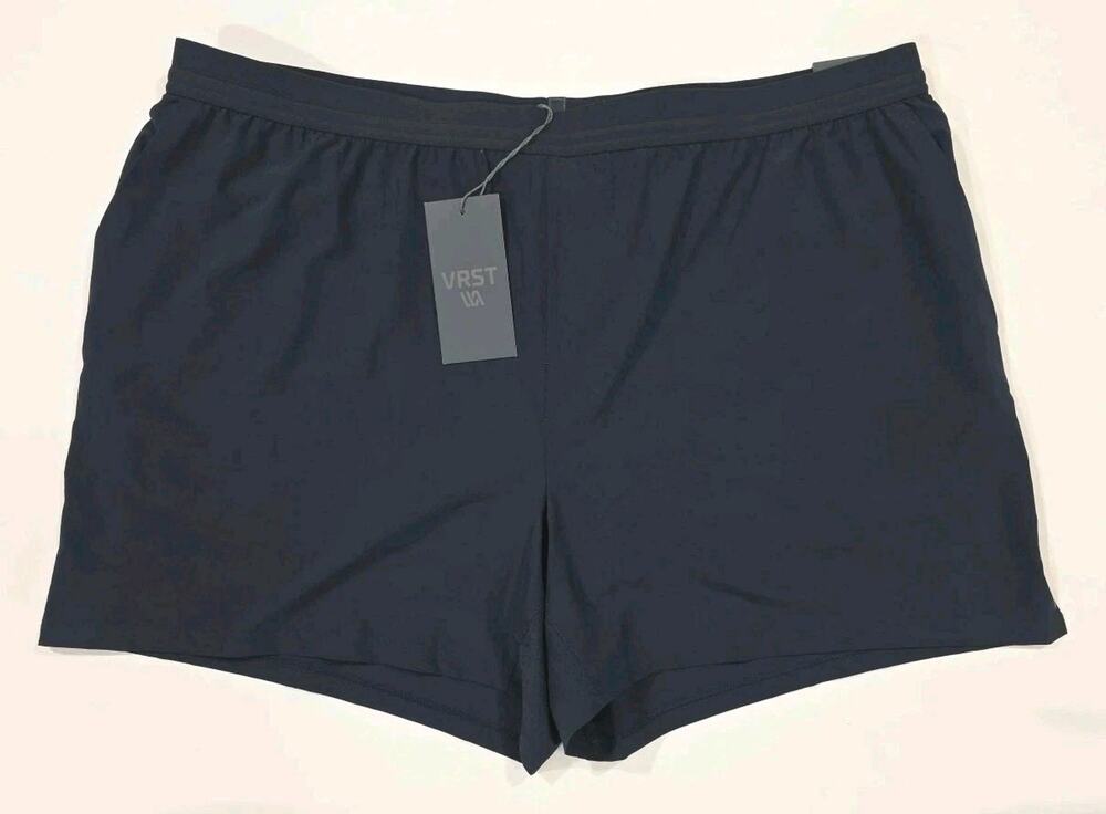 VRST Men’s Running 5" Accelerate Shorts Boxer Brief Liner Navy - 2XL NWT